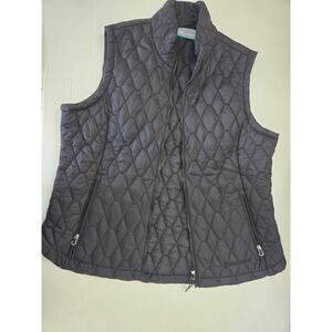 Free Country Women's Zip Up Diamond Quilted Puffer Water Resistant Vest | XL